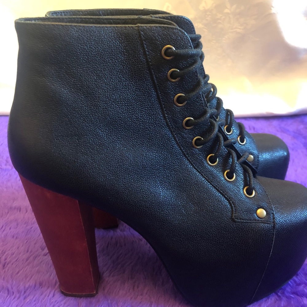 Jeffrey Campbell Lita Black Ankle Booties